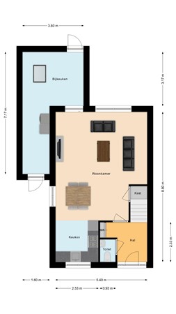 Plattegrond - Luichiesstraat 6, 7691 DG Bergentheim - Begane grond.jpg